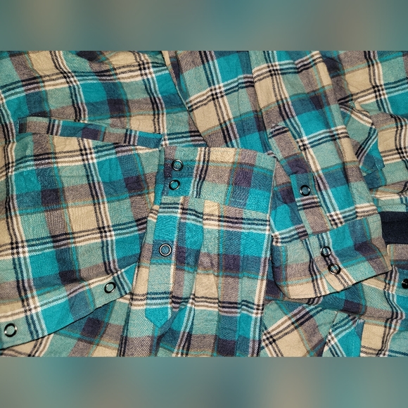 Rustic Ridge Fleece lined flannel, Size 2XL, Teal, Pockets - Picture 9 of 11